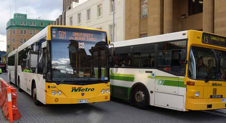 Metro Tasmania Scania K310UA Custom CB60 Evo II 724 & N113CRB Ansair 164